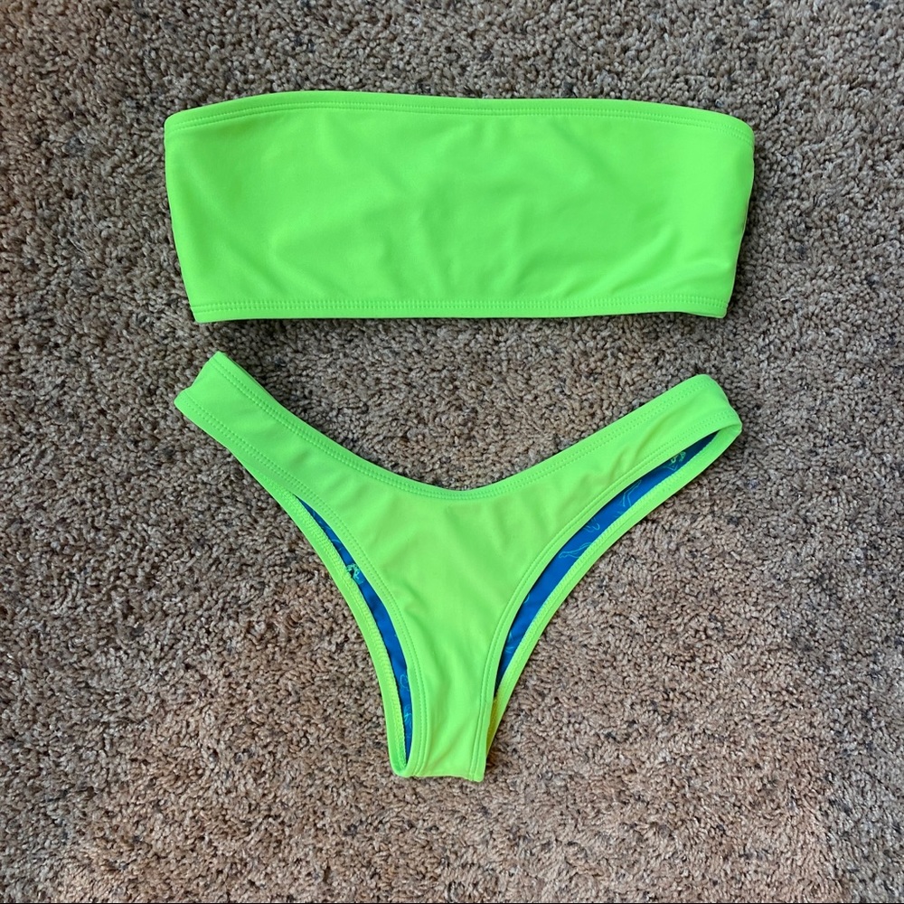Neon Green Bandeau Bikini